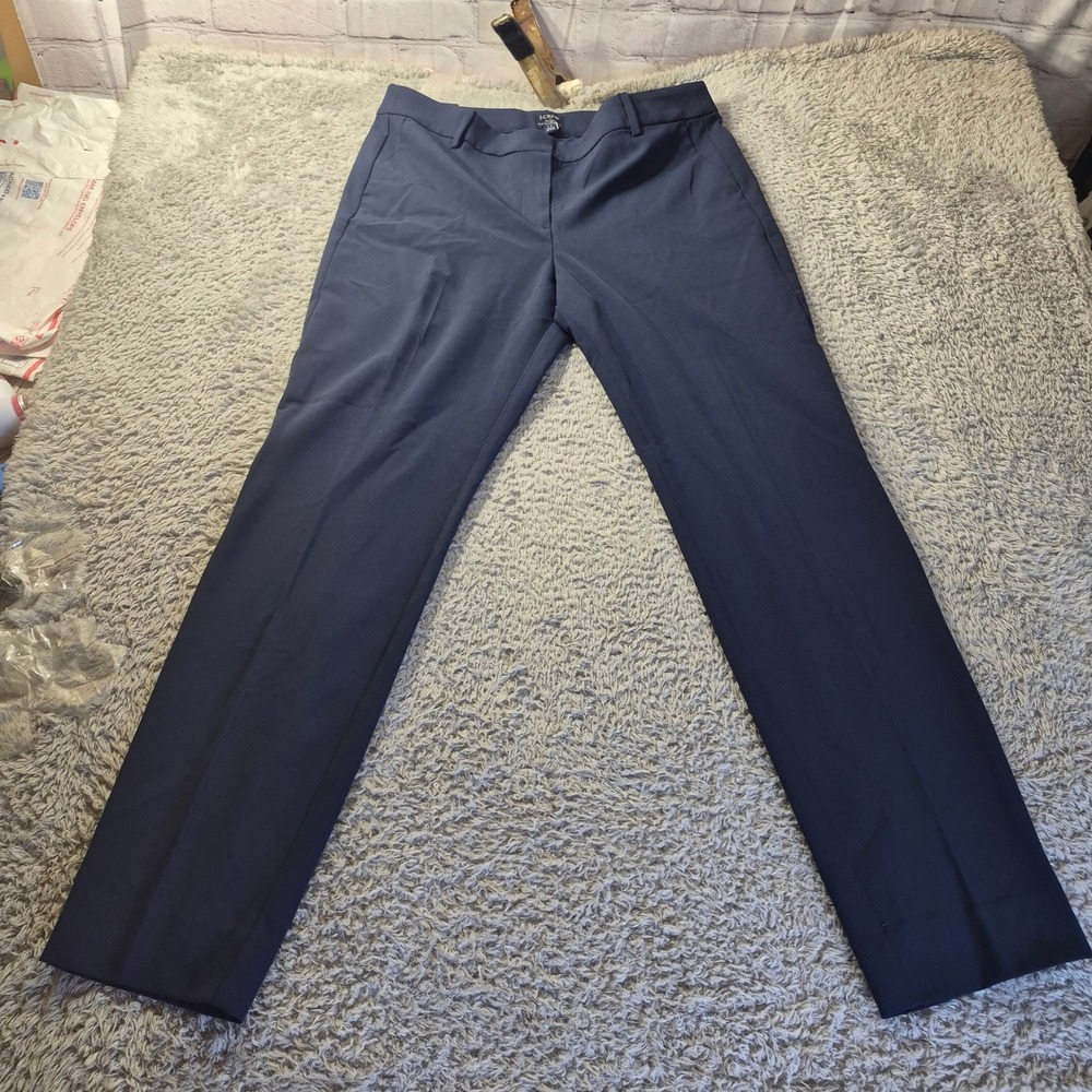 J.Crew Ruby Full-Length Pant AC038 Womens Size 12 Navy Blue Dress Trousers